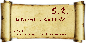 Stefanovits Kamilló névjegykártya